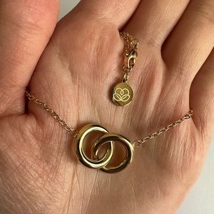 14k gold plated interlocking circles necklace